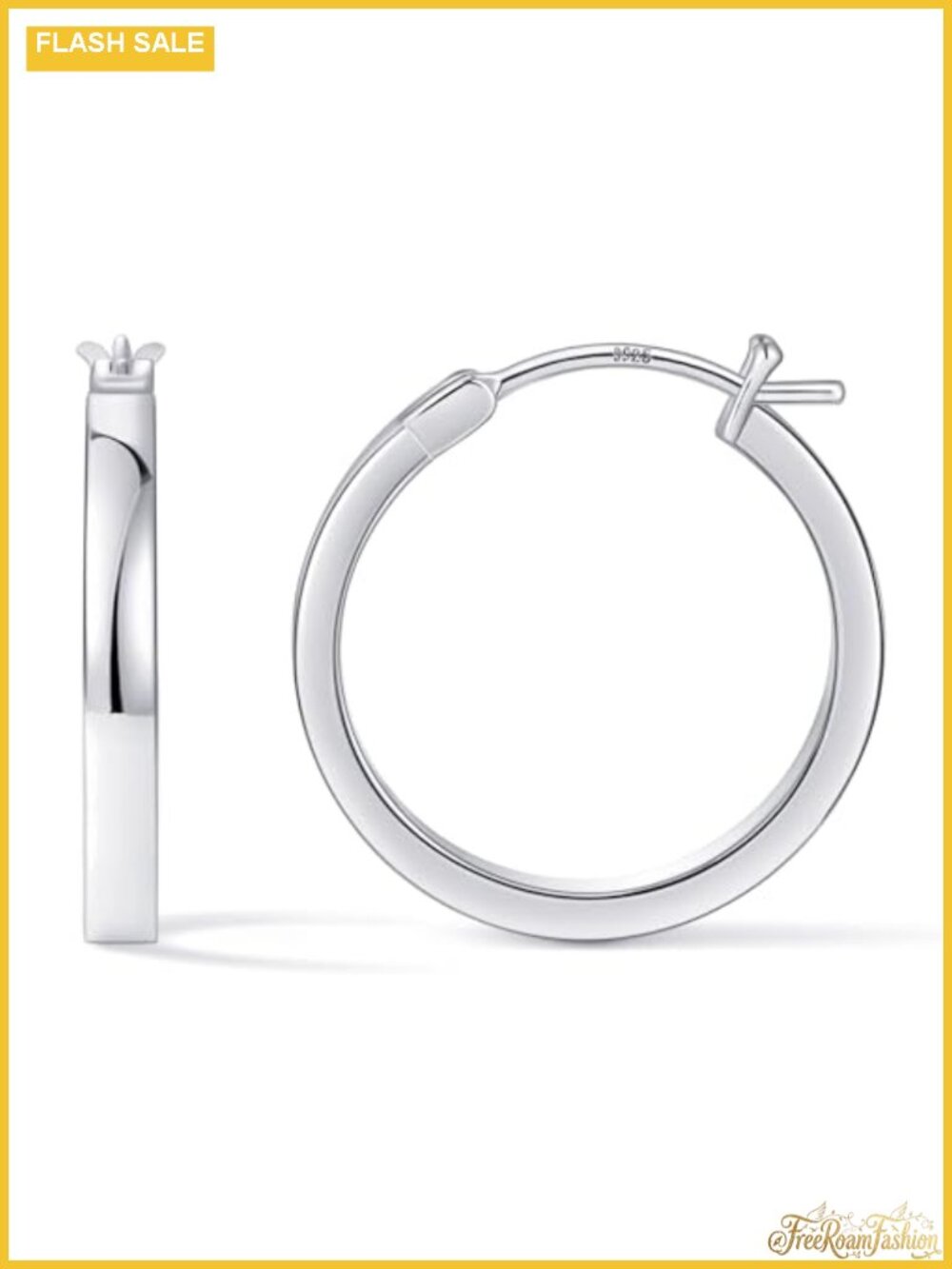 14K White Gold Plated Hoop Earrings for Women Hypoallergenic 925 Sterling